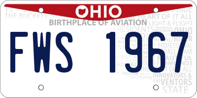 OH license plate FWS1967