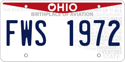 OH license plate FWS1972