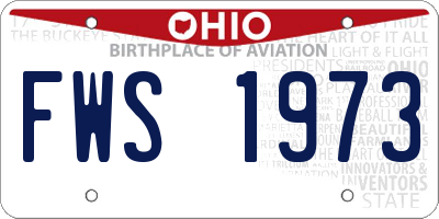 OH license plate FWS1973
