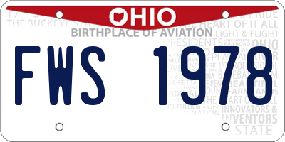 OH license plate FWS1978