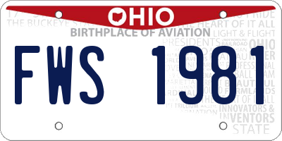 OH license plate FWS1981