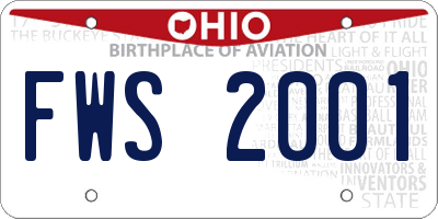 OH license plate FWS2001