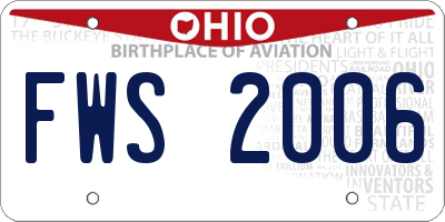 OH license plate FWS2006