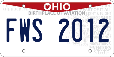 OH license plate FWS2012