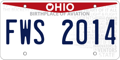 OH license plate FWS2014