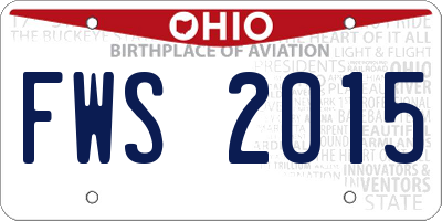 OH license plate FWS2015