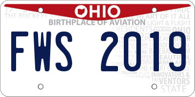 OH license plate FWS2019