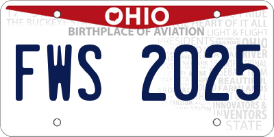 OH license plate FWS2025