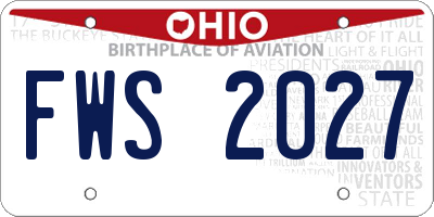 OH license plate FWS2027