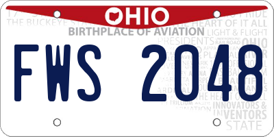 OH license plate FWS2048