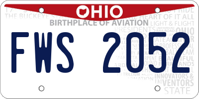 OH license plate FWS2052
