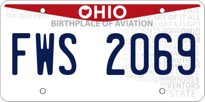 OH license plate FWS2069