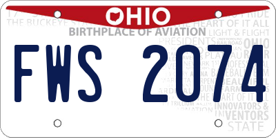 OH license plate FWS2074
