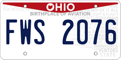 OH license plate FWS2076