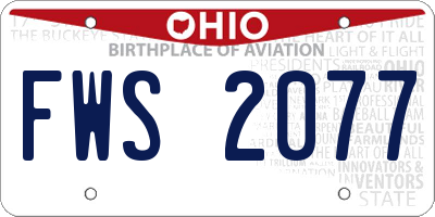 OH license plate FWS2077