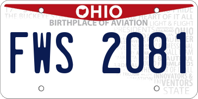OH license plate FWS2081