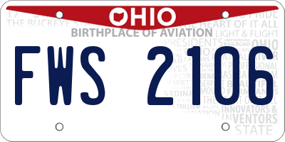 OH license plate FWS2106