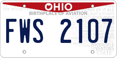 OH license plate FWS2107