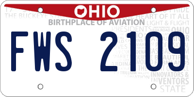 OH license plate FWS2109