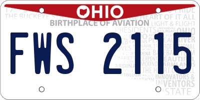 OH license plate FWS2115