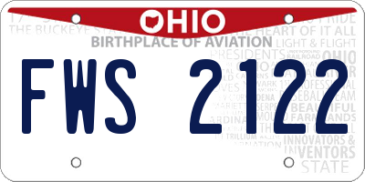 OH license plate FWS2122
