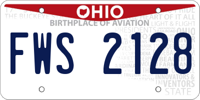 OH license plate FWS2128