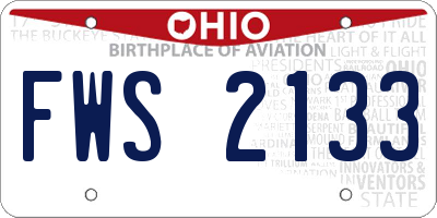OH license plate FWS2133