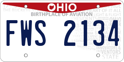 OH license plate FWS2134