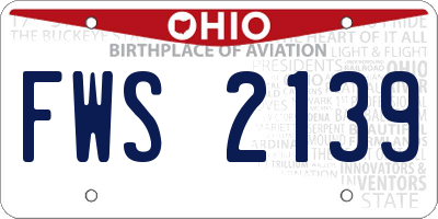 OH license plate FWS2139