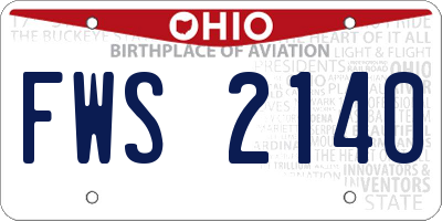 OH license plate FWS2140