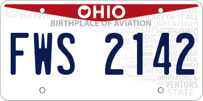 OH license plate FWS2142