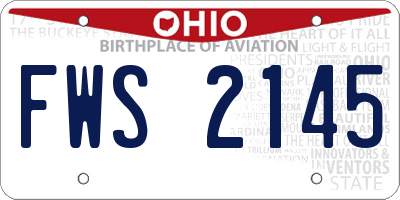 OH license plate FWS2145