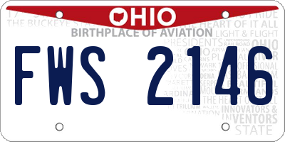 OH license plate FWS2146