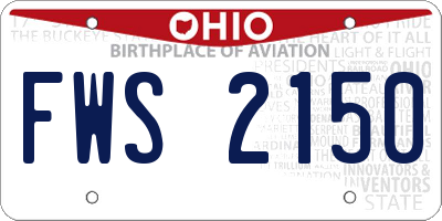 OH license plate FWS2150