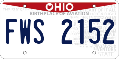 OH license plate FWS2152