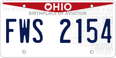 OH license plate FWS2154
