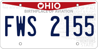 OH license plate FWS2155