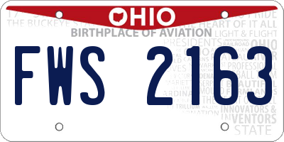 OH license plate FWS2163