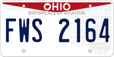 OH license plate FWS2164