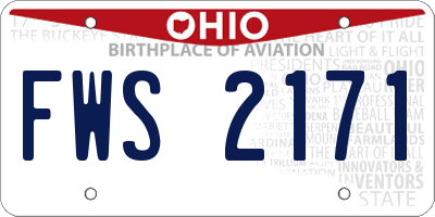 OH license plate FWS2171