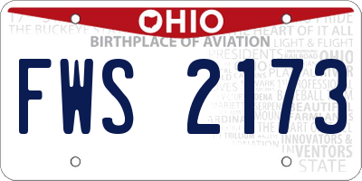 OH license plate FWS2173
