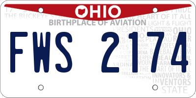 OH license plate FWS2174