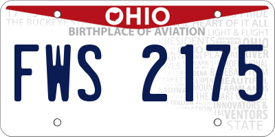 OH license plate FWS2175