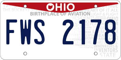 OH license plate FWS2178
