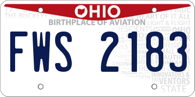 OH license plate FWS2183