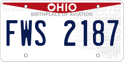 OH license plate FWS2187