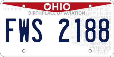 OH license plate FWS2188