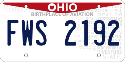 OH license plate FWS2192