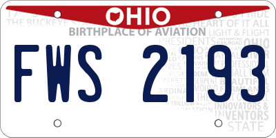 OH license plate FWS2193