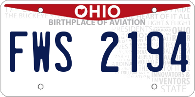 OH license plate FWS2194